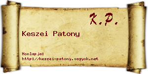 Keszei Patony névjegykártya